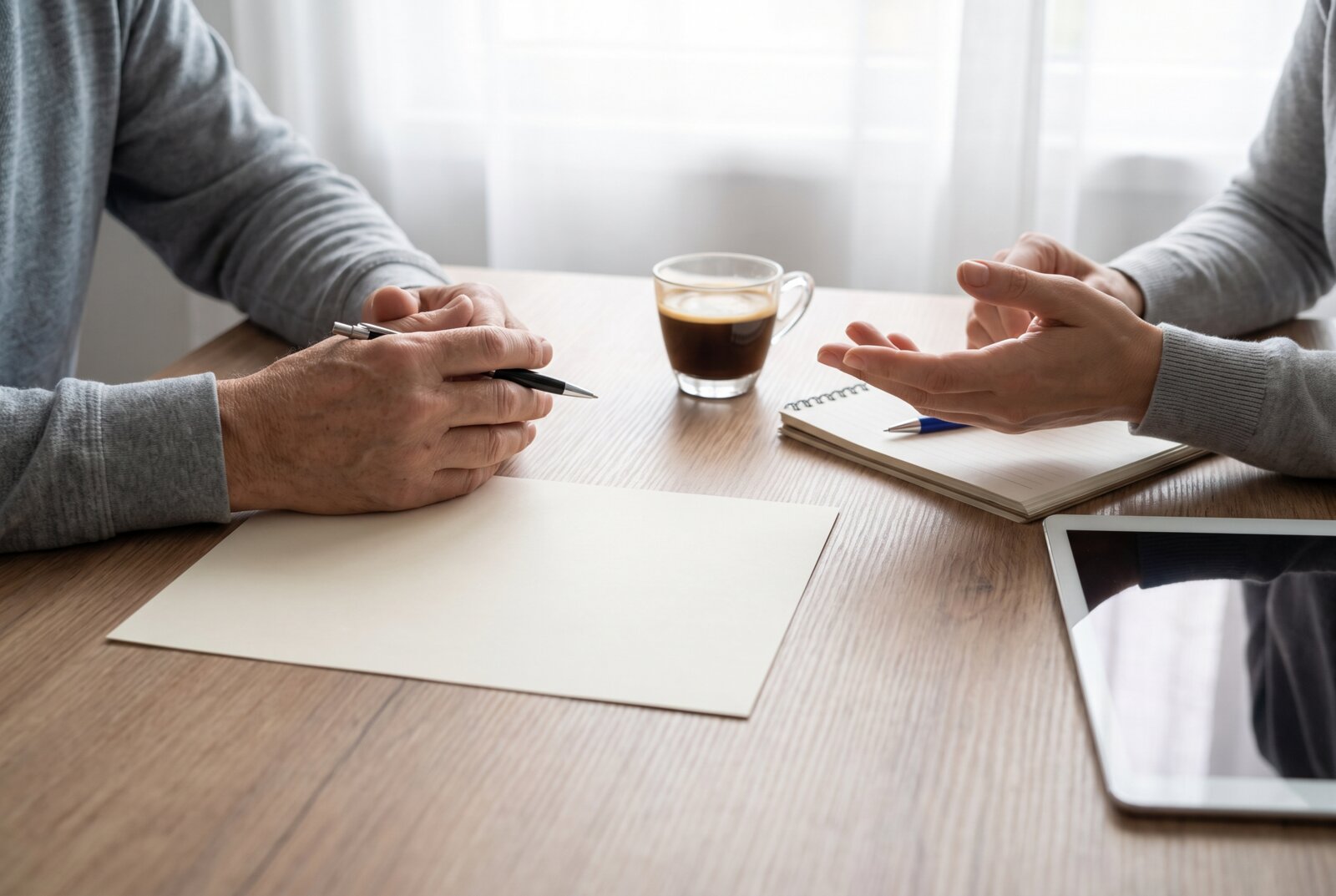 Dental team member reviewing an itemized implant treatment plan with a patient at a Reseda dental office consultation desk