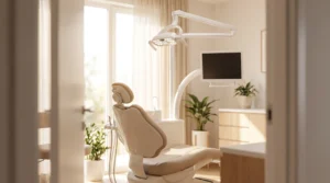 Dental treatment room ready for a routine dental checkup in Reseda